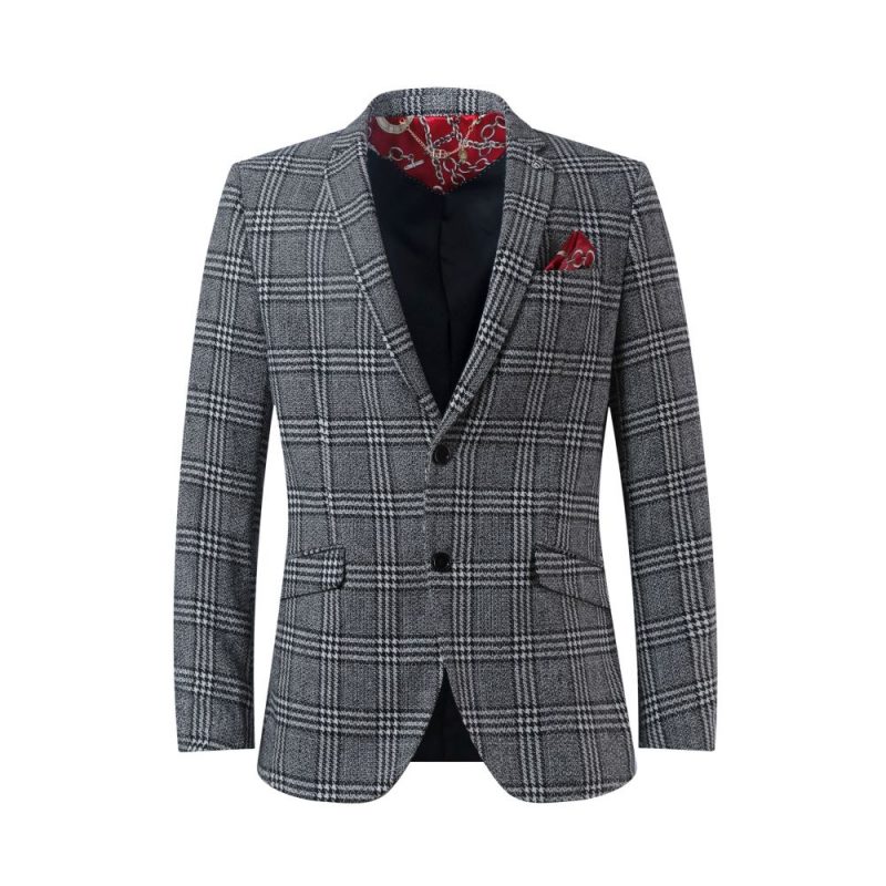 Elie Balleh Womens Glen Plaid Blazer