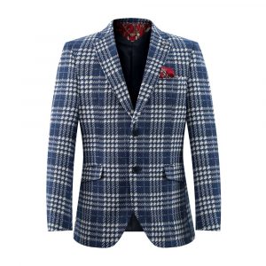 Men's Buffalo Plaid Brocade Blazer