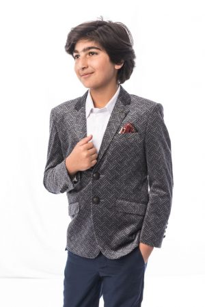 Elie Balleh Boy's Printed Velvet Blazer: Luxurious Style