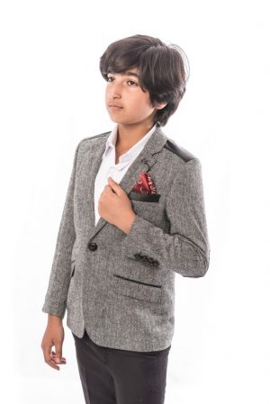 Elie Balleh Boys' Tweed & Faux Leather Blazer