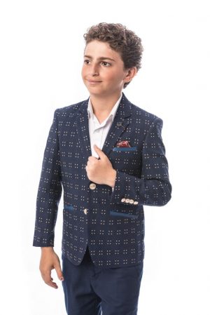 Elie Balleh Boys' Dotted Textured Blazer