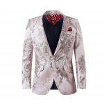EBBW23501Mjpg Elie Balleh Jacquard Slim Fit Dinner Blazer
