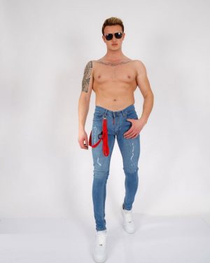 Rugged Ripped Skinny Jeans for Men