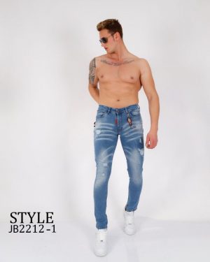 Distressed Slim Fit Jeans for Men