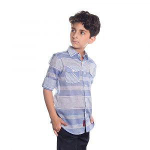 Elie Balleh Boys Slim Fit Striped Shirt