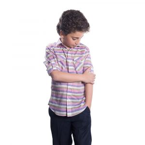 Elie Balleh Boys Slim Fit Striped Button-Down Shirt