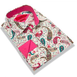 Elie Balleh Boys Slim Fit Paisley Dress Shirt
