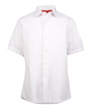 Elie Balleh Short Sleeve Solid White Poplin Shirt