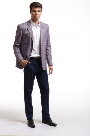 Elie Balleh Mens Slim Fit Checked Blazer