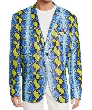 Elie Balleh Boys Snakeskin Jacket Print Blazer