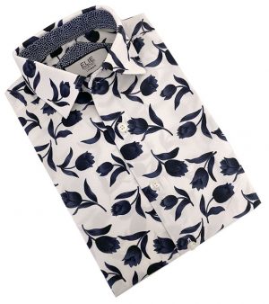 Elie Balleh Boy's Navy Floral Button Down Shirt
