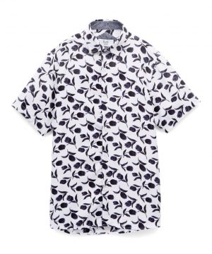 Elie Balleh Boy's Navy Floral Button Down Short Sleeve Shirt