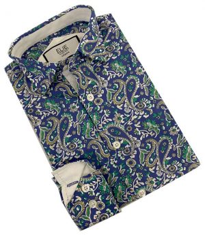 Elie Balleh Boy's Blue Paisley Shirt