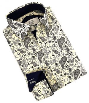 Elie Balleh Boy's White Paisley Shirt